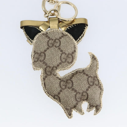 Gucci Dog Keychain GG Coated Canvas, BEIGE, CANVAS, Charms and Keychains