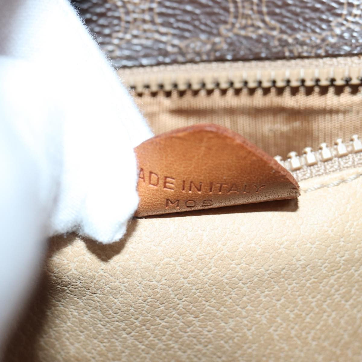 Celine Vintage Macadam Shoulder Bag Canvas and Leather, BROWN, CANVAS, Shoulder bag