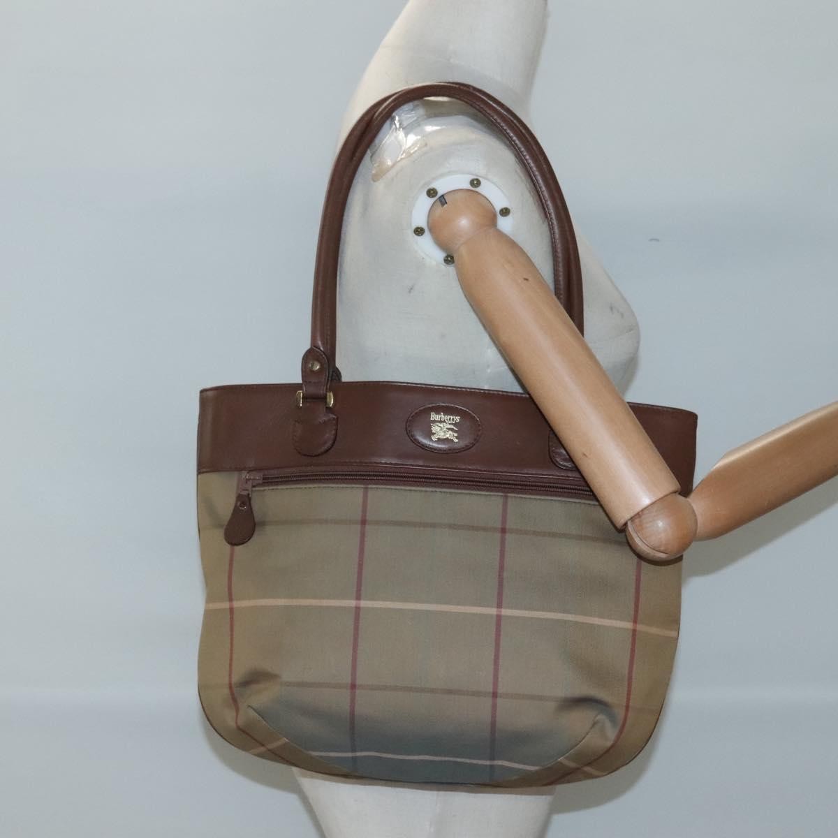 Burberry Nova check Shoulder bag Canvas, BEIGE, CANVAS, Shoulder bag