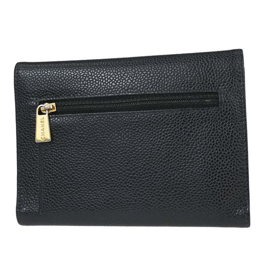 Chanel Timeless CC French Wallet Caviar, Black, Calfskin, Wallet