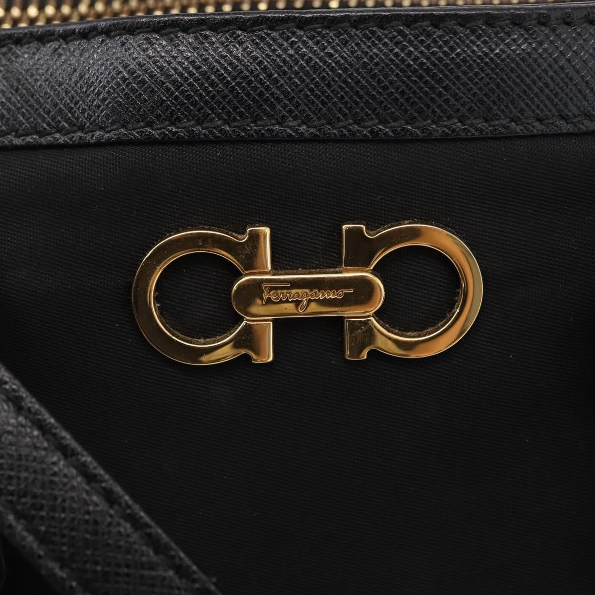 Salvatore Ferragamo Gancini handbag Nylon, BLACK, NYLON, Handbag