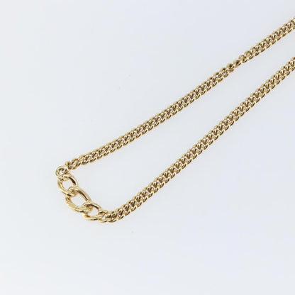 Christian Dior CD Chain Link Necklace Metal with Crystals, GOLD, METAL, Necklace