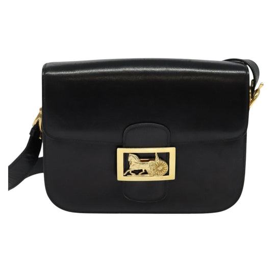 Celine Horse Carriage Shoulder bag Leather, BLACK, LEATHER, Shoulder bag