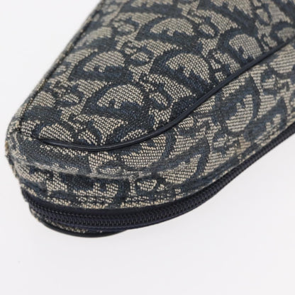 Christian Dior Saddle Zip Pouch Diorissimo Canvas, NAVY, CANVAS, Clutche & pouche