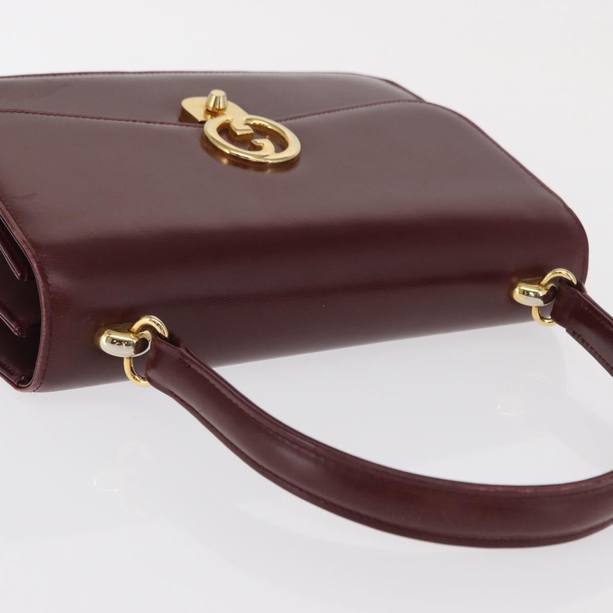 Gucci Vintage Handbag Leather, BURGUNDY, LEATHER, Handbag