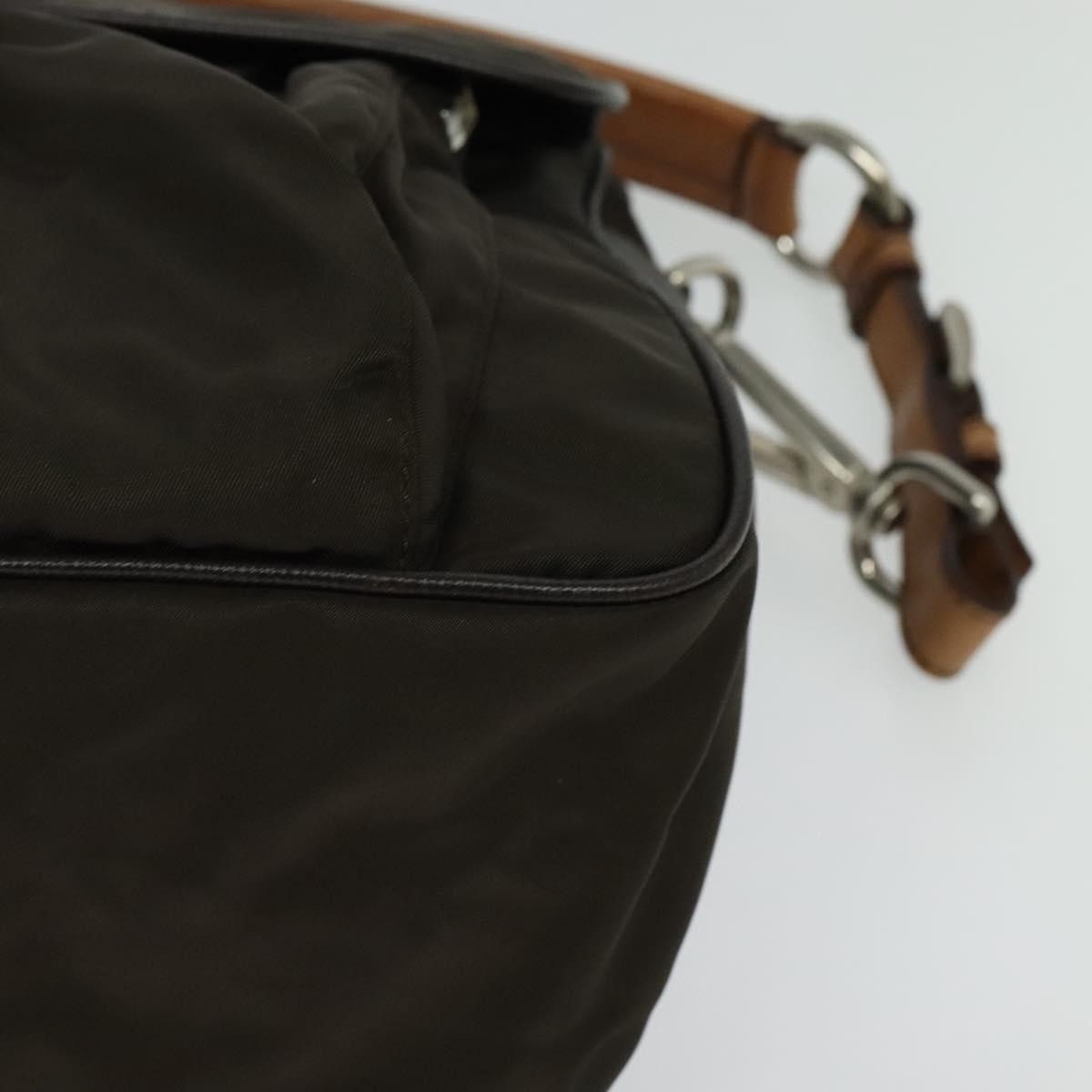 Prada Vintage Flap Shoulder Bag Nylon, Khaki, Nylon, Shoulder Bag