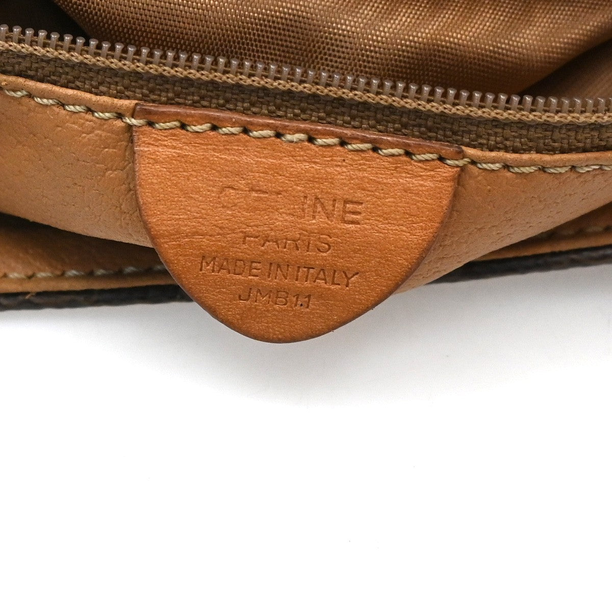Celine Vintage Macadam Shoulder Bag Canvas and Leather, BROWN, CANVAS, Shoulder bag
