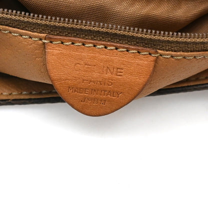 Celine Vintage Macadam Shoulder Bag Canvas and Leather, BROWN, CANVAS, Shoulder bag