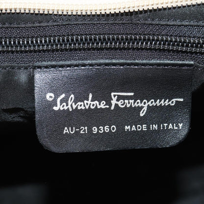 Salvatore Ferragamo Vintage Shoulder Bag Nylon, Beige, Nylon, Shoulder Bag