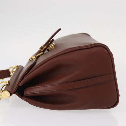 Valentino Garavani Vintage Handbag Leather, BURGUNDY, LEATHER, Handbag