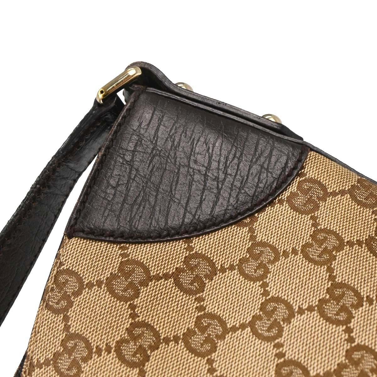 Gucci Vintage Horsebit Shoulder bag Canvas, Brown, Canvas, Shoulder Bag