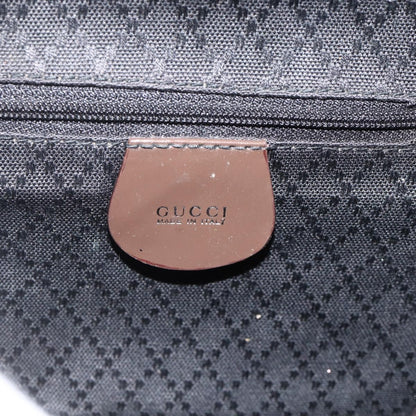 Gucci Vintage Bamboo Backpack Nylon and Patent Leather, Brown, Nylon, Backpack