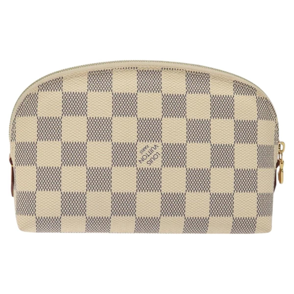 Louis Vuitton Cosmetic Pouch Damier, WHITE, CANVAS, Toiletry Case