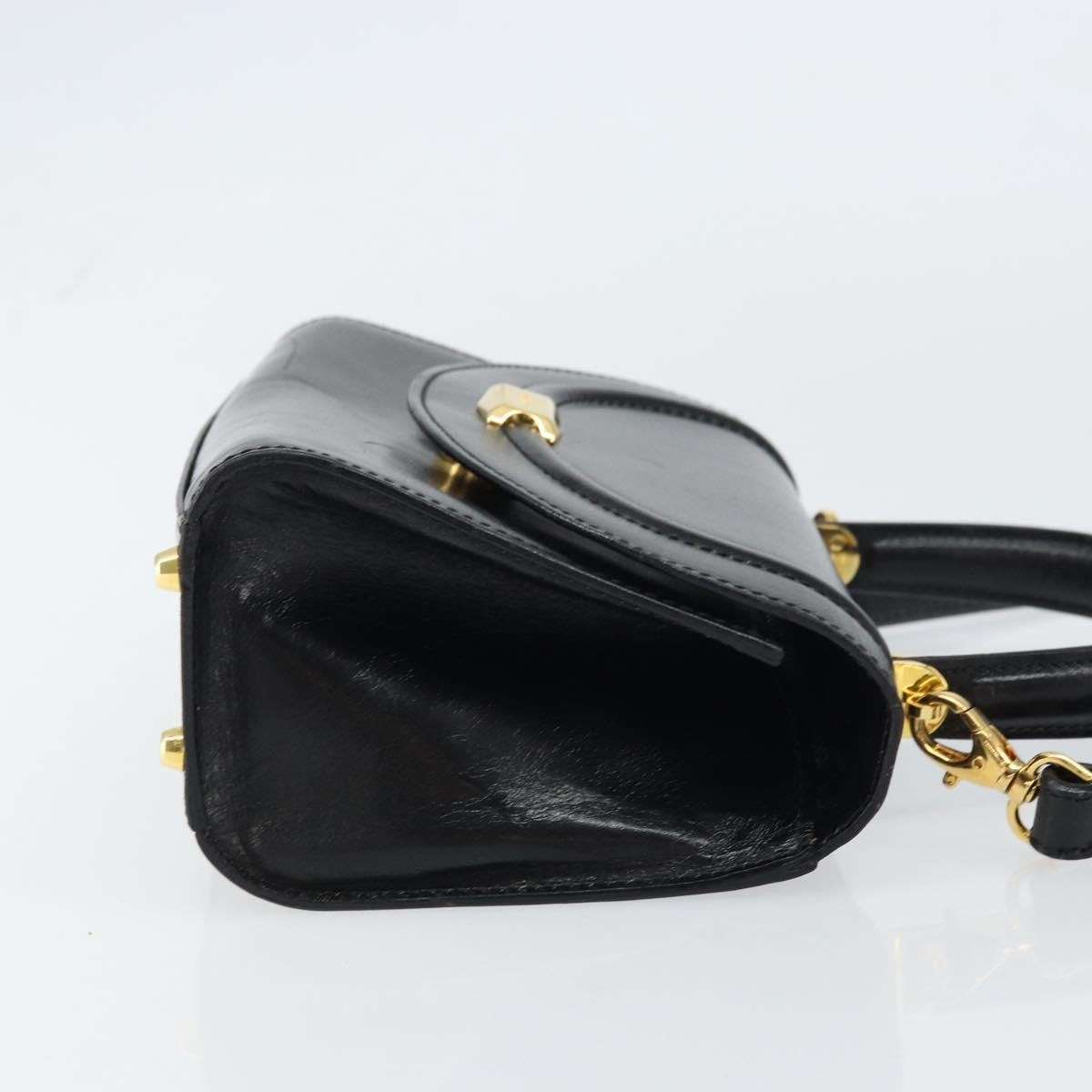 Bally Vintage Handbag Leather, Black, Leather, Handbag