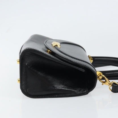Bally Vintage Handbag Leather, Black, Leather, Handbag