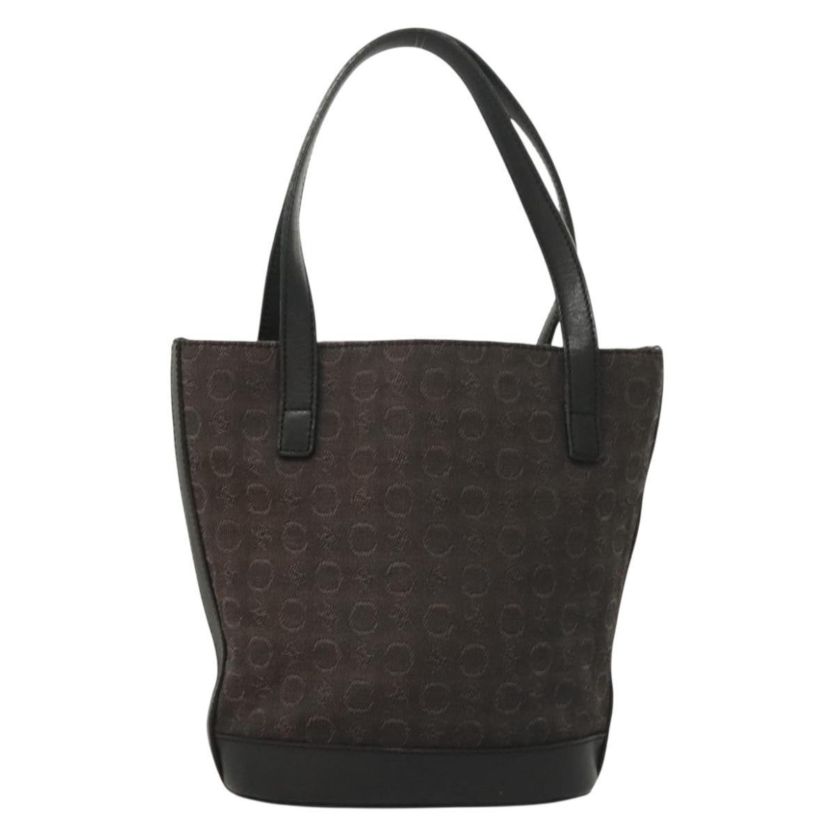 Celine C Macadam Handbag Canvas, BLACK, CANVAS, Handbag