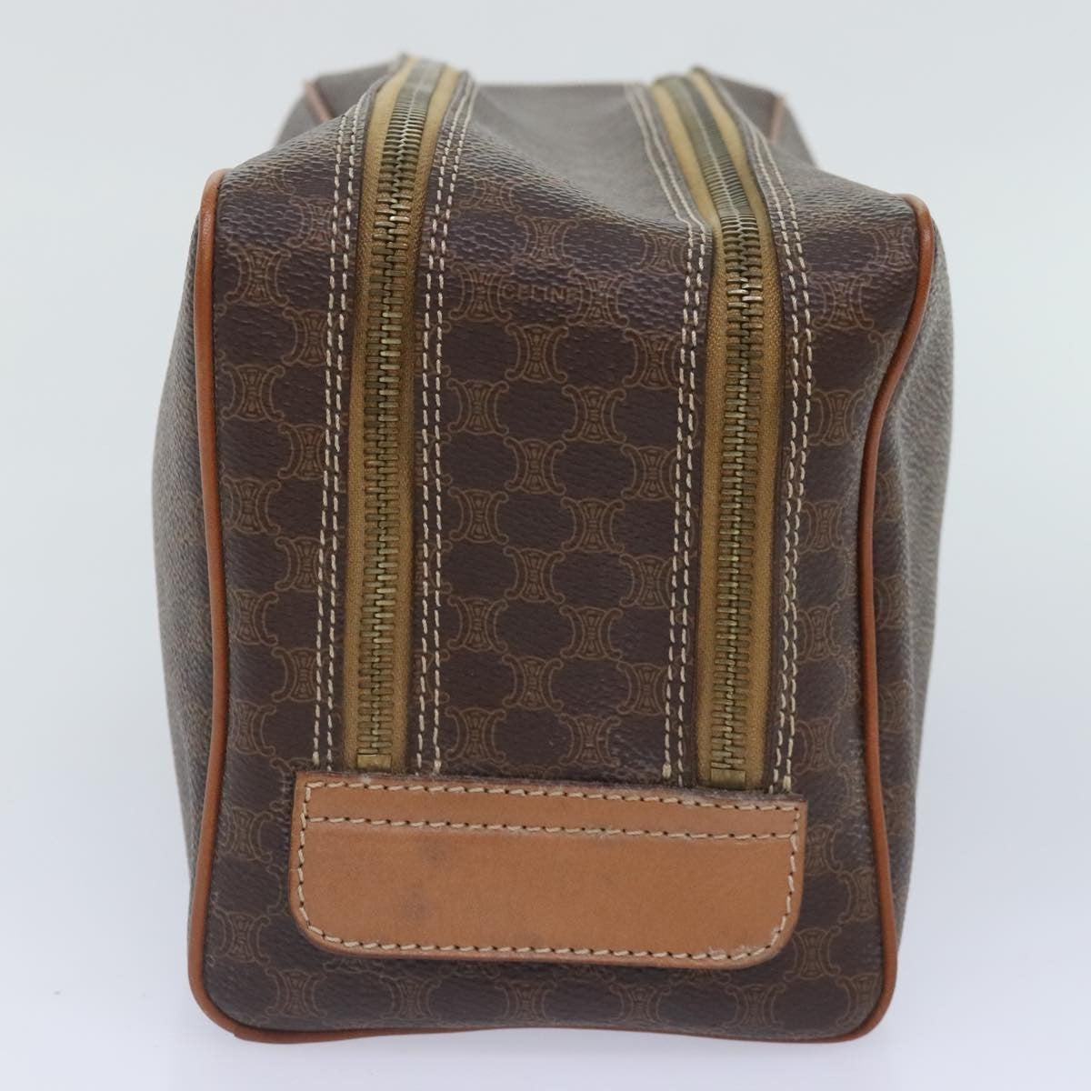 Celine Macadam Pochette Canvas and Leather, BROWN, CANVAS, Clutche & pouche