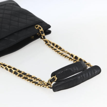 Chanel Vintage Shopping Tote Quilted Lambskin, BLACK, LEATHER, Tote bag