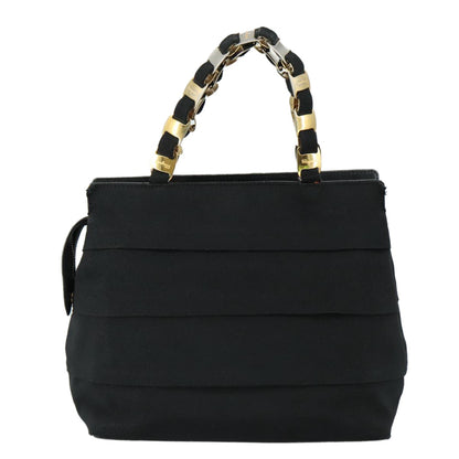 Salvatore Ferragamo Vala Handbag Canvas, BLACK, CANVAS, Handbag