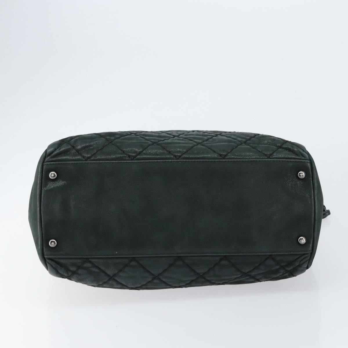 Chanel CC Charm Tote Quilted Iridescent Calfskin, GREEN, LEATHER, Tote bag