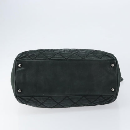 Chanel CC Charm Tote Quilted Iridescent Calfskin, GREEN, LEATHER, Tote bag
