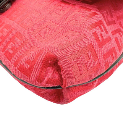 Fendi Flap Crossbody Bag Zucca Canvas, RED, CANVAS, Shoulder bag