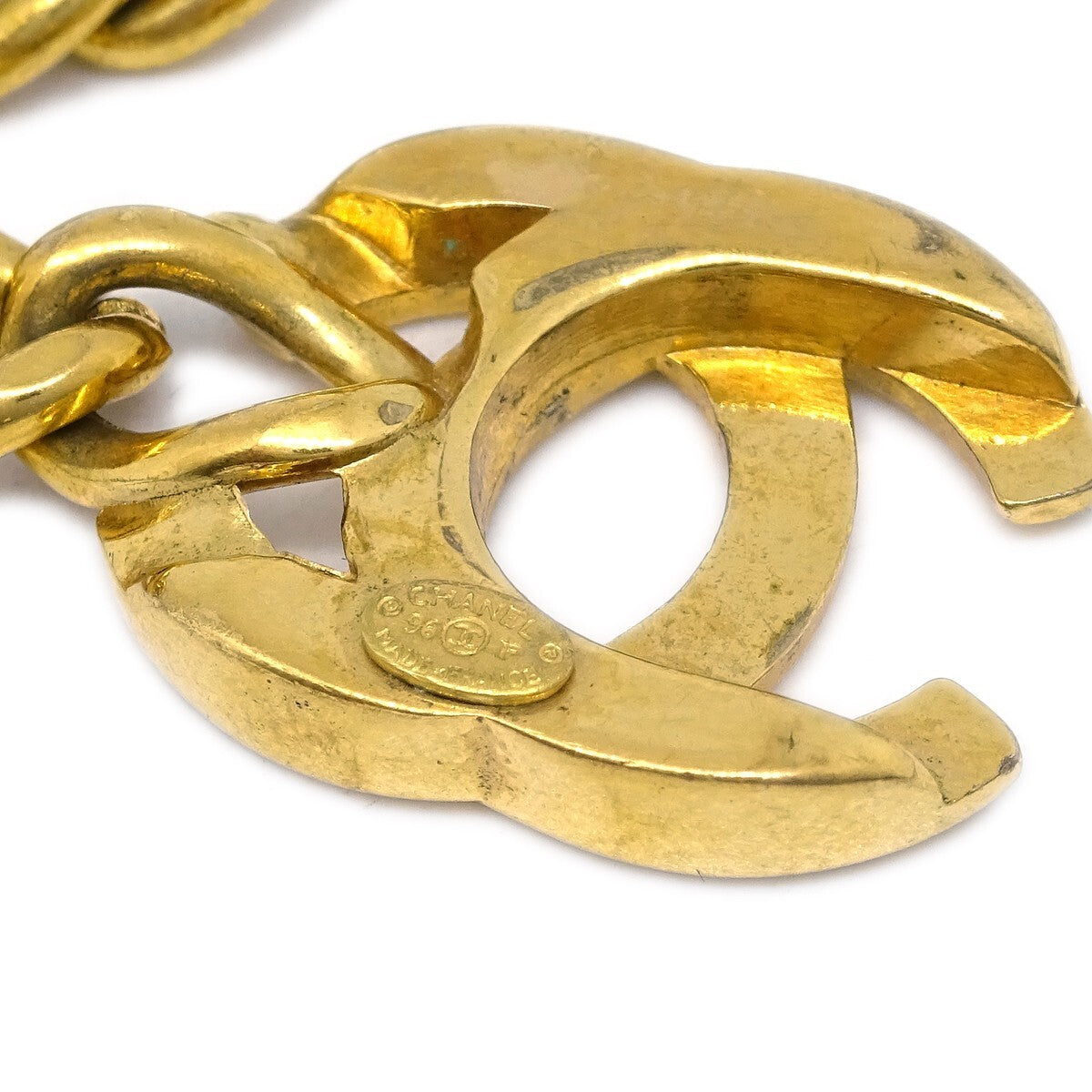 Chanel Vintage CC Turnlock Chain Bracelet Metal, GOLD, GOLD_PLATED, Bracelet