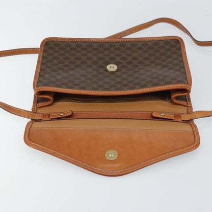 Celine Circle Logo Shoulder Bag Canvas, BROWN, CANVAS, Shoulder bag