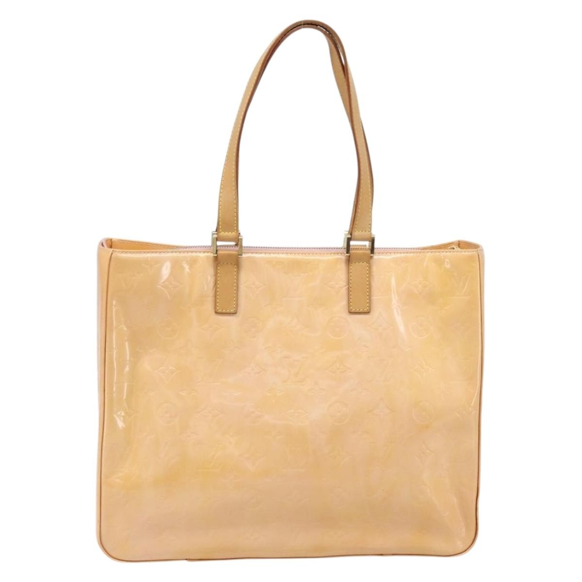 Louis Vuitton Columbus Handbag Monogram Vernis, Beige, Patent Leather, Tote Bag