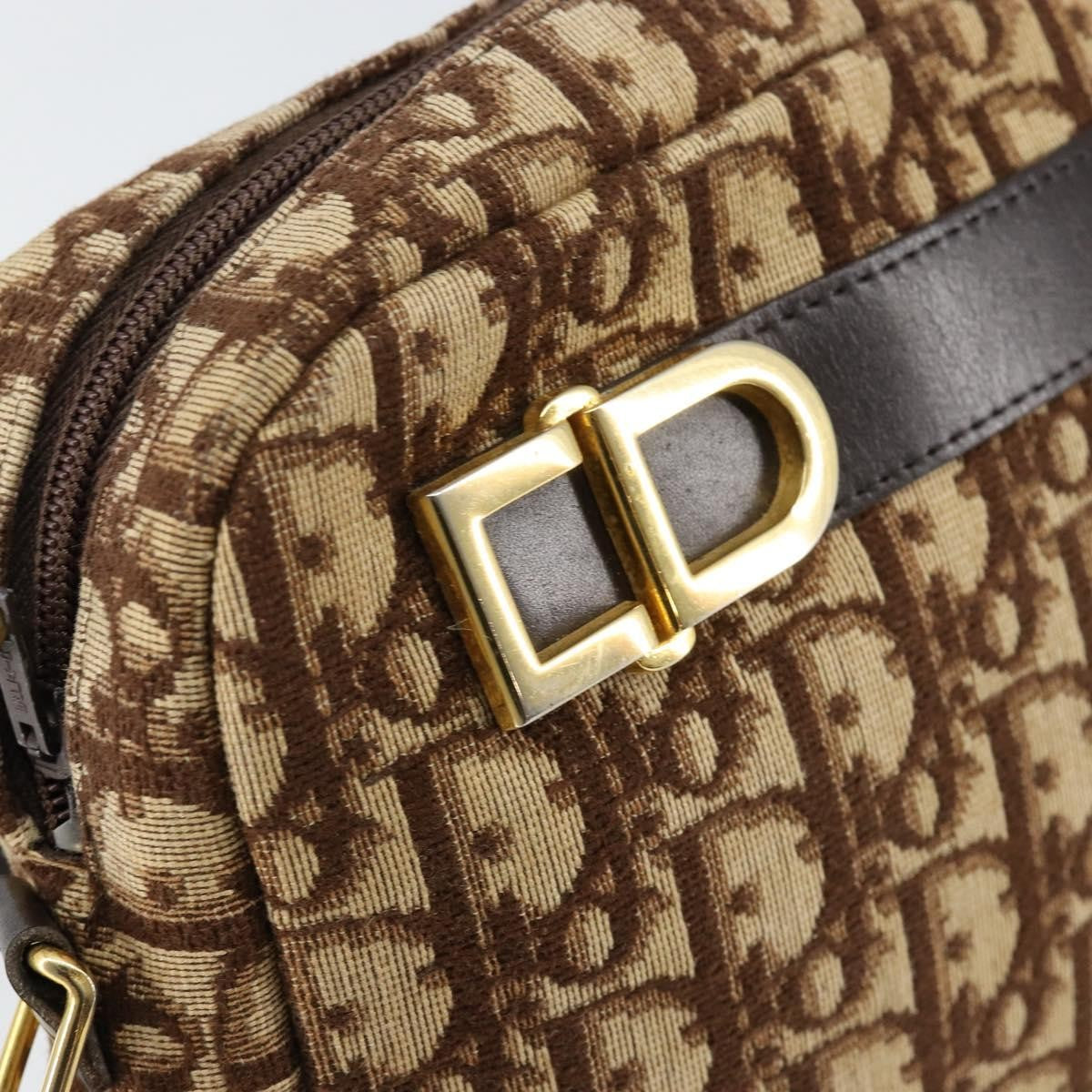 Christian Dior Vintage Trotter Crossbody Bag Diorissimo Coated Canvas, BROWN, CANVAS, Shoulder bag