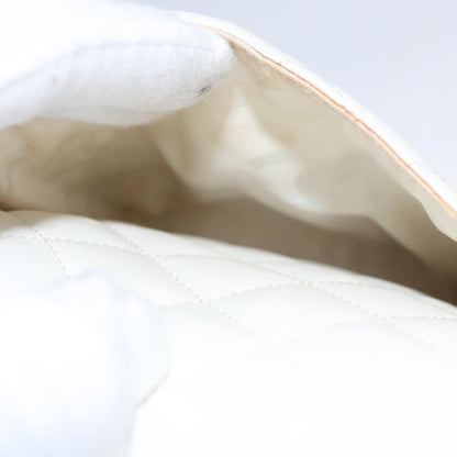 Chanel Cambon Crossbody Bag Quilted Leather, WHITE, LEATHER, Shoulder bag