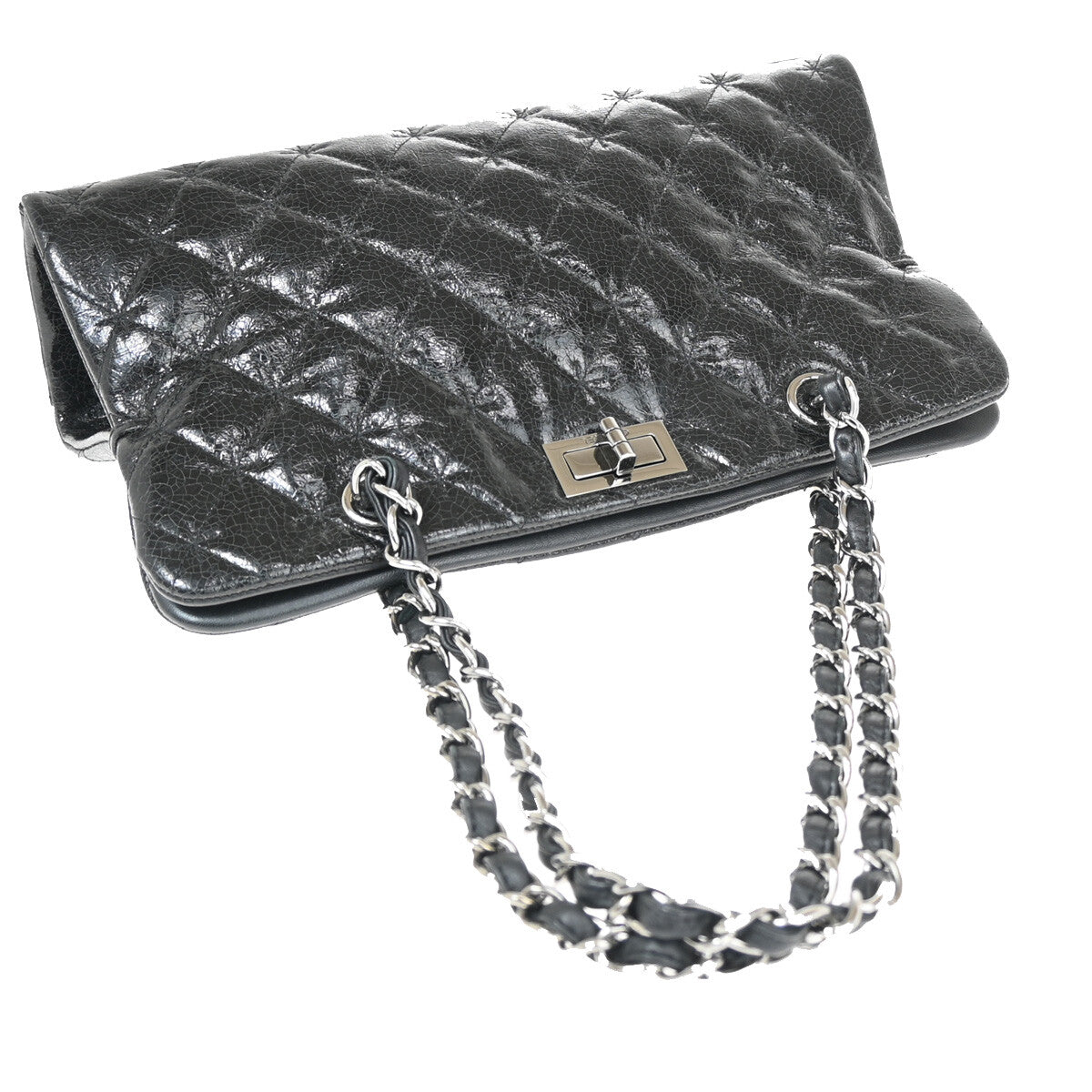 Chanel Reissue 2.55 Tote Quilted Calfskin, BLACK, PATENT_LEATHER, Shoulder bag