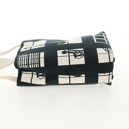 Chanel Coco Window Tote Printed Canvas, BLACK, CANVAS, Tote bag