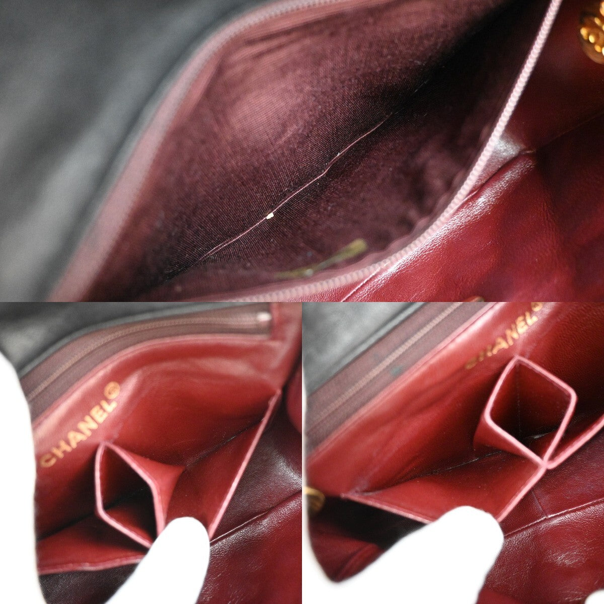 Chanel Vintage Square Classic Flap Bag Quilted Lambskin, BLACK, LEATHER, Shoulder bag