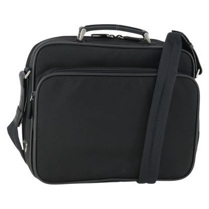 Prada Convertible Front Pocket Briefcase Tessuto with Saffiano Leather, Black, Nylon, Briefcase