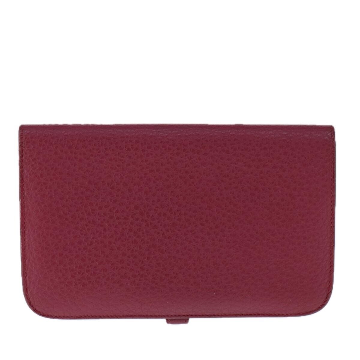 Hermes Dogon Duo Combined Wallet Leather, RED, LEATHER, Wallets