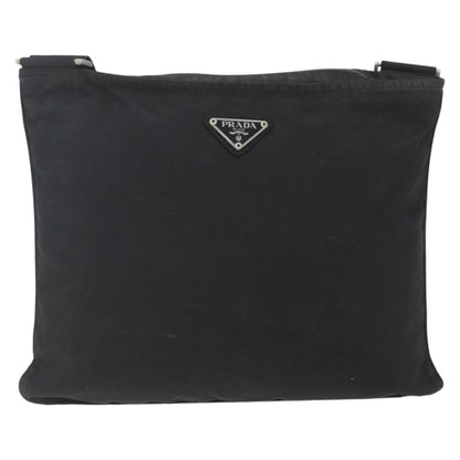 Prada Zip Top Messenger Bag Tessuto, BLACK, NYLON, Shoulder bag