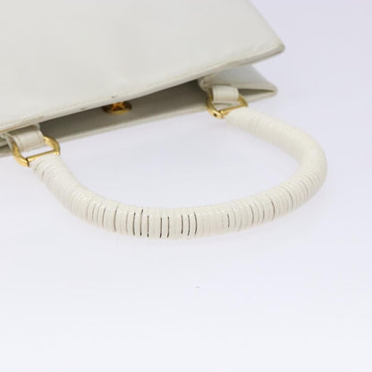 Salvatore Ferragamo Vintage Gancini Convertible Top Handle Bag Leather, WHITE, LEATHER, Handbag