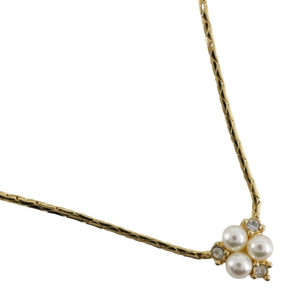 Christian Dior CD Logo necklace Gold-plat and Faux Perle, GOLD, GOLD_PLATED, Necklace