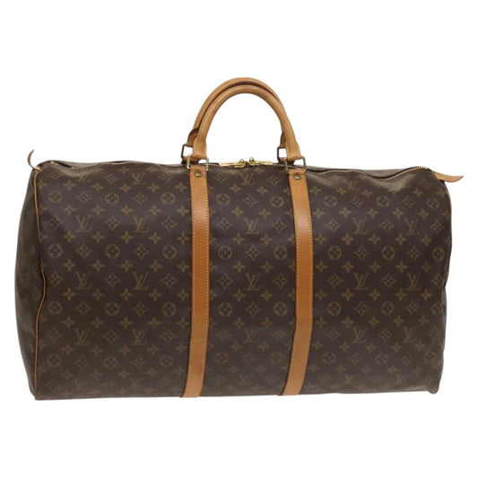Louis Vuitton Keepall Bag Monogram Canvas, BROWN, CANVAS, Travel bag