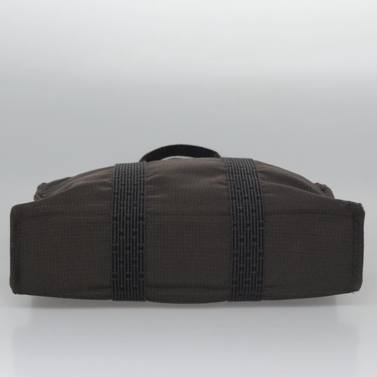 Hermes Fourre-tout Herline Canvas, GRAY, CANVAS, Tote bag