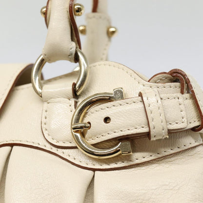 Salvatore Ferragamo Marisa Satchel Leather, WHITE, LEATHER, Handbag