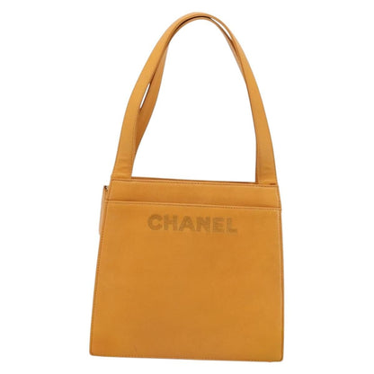 Chanel Vintage Logo Tote Leather, Camel, Leather, Tote Bag