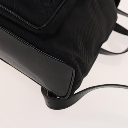 Gucci Vintage Bamboo Backpack Nylon and Patent Leather, BLACK, NYLON, Backpack