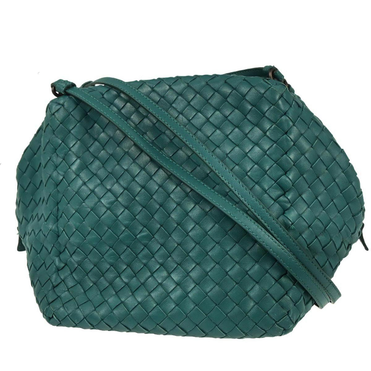 Bottega Veneta Zip Cube Messenger Intrecciato Nappa, GREEN, LEATHER, Shoulder bag