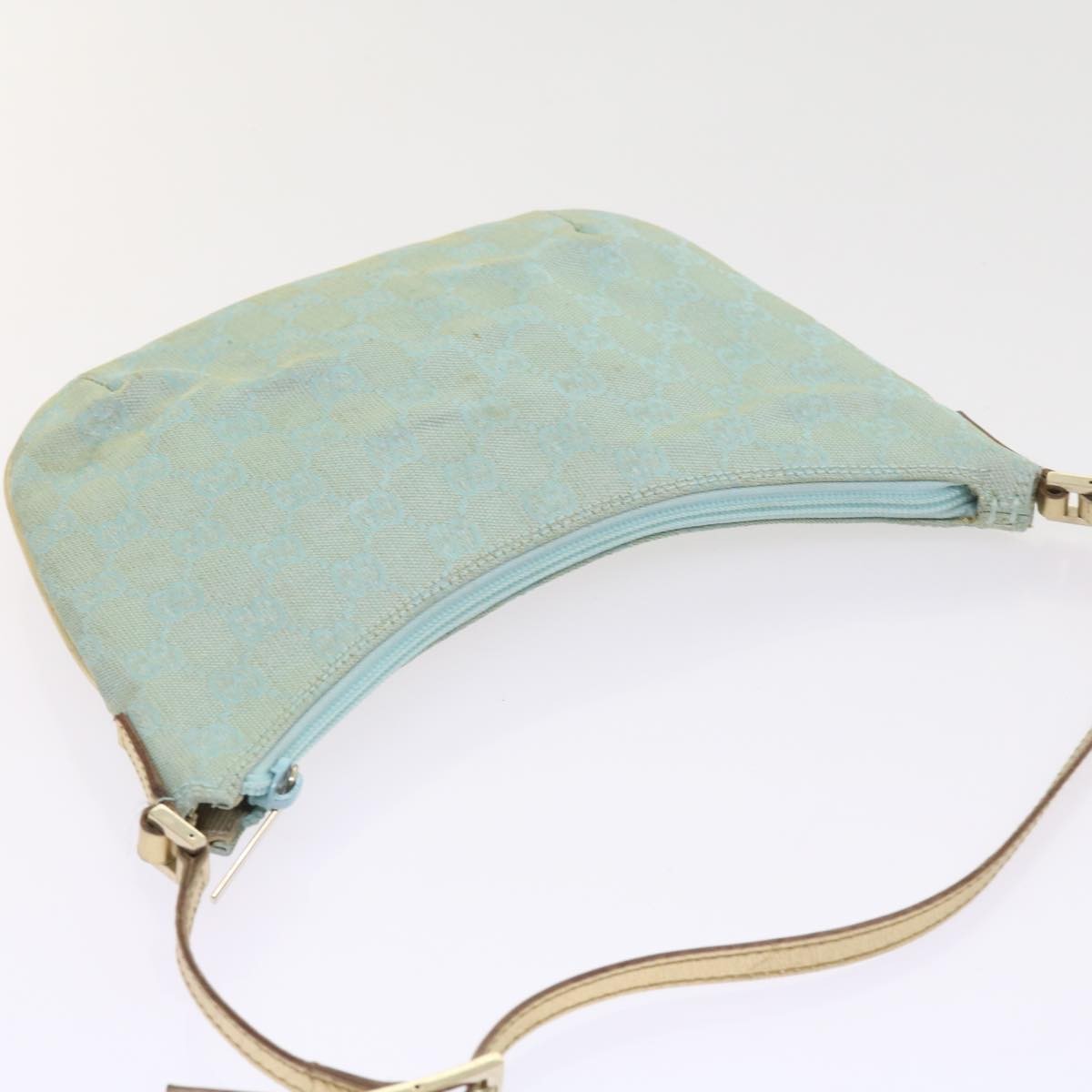 Gucci Vintage Pochette Shoulder Bag GG Canvas, BLUE, CANVAS, Clutche & pouche