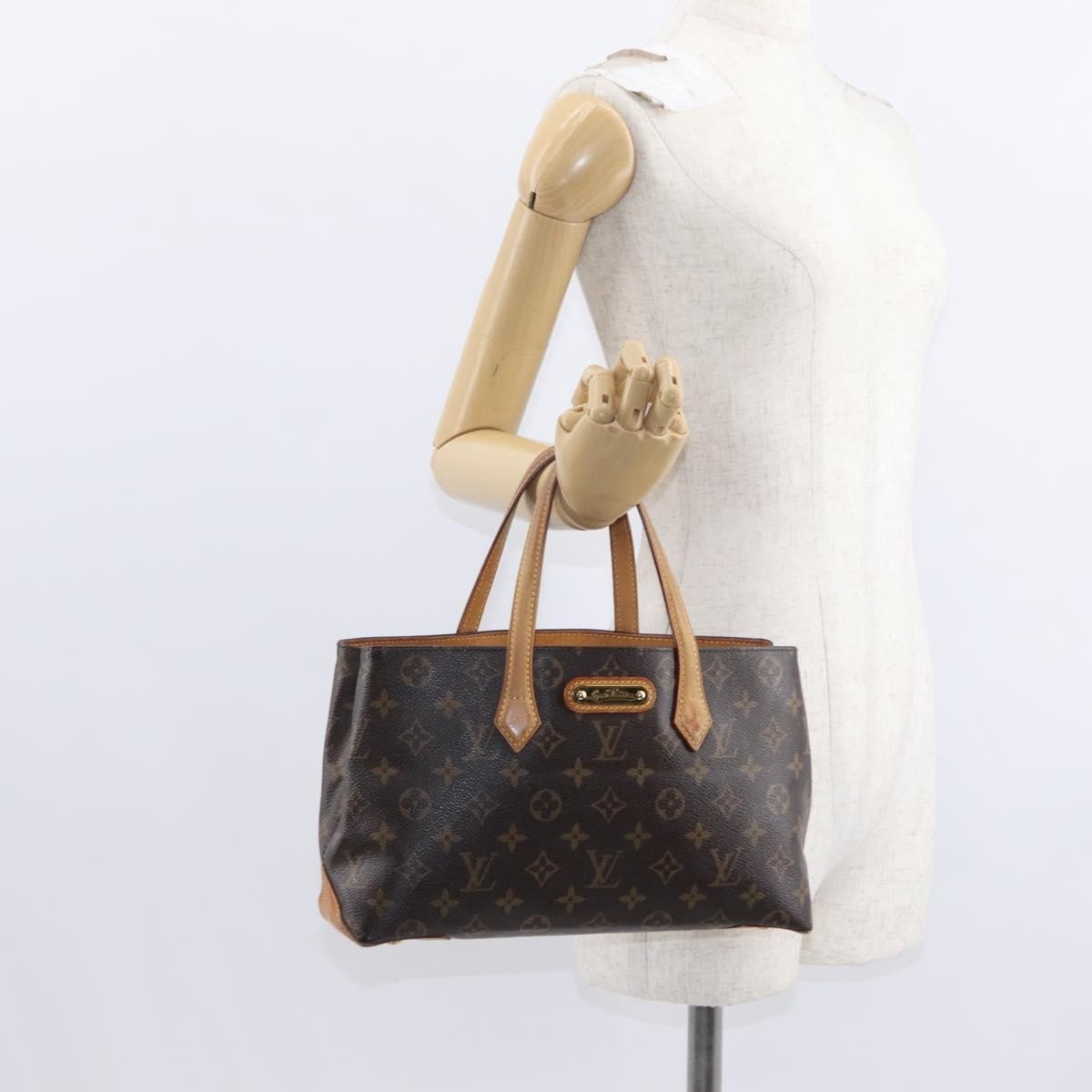 Louis Vuitton Wilshire Handbag Monogram Canvas, BROWN, CANVAS, Handbag