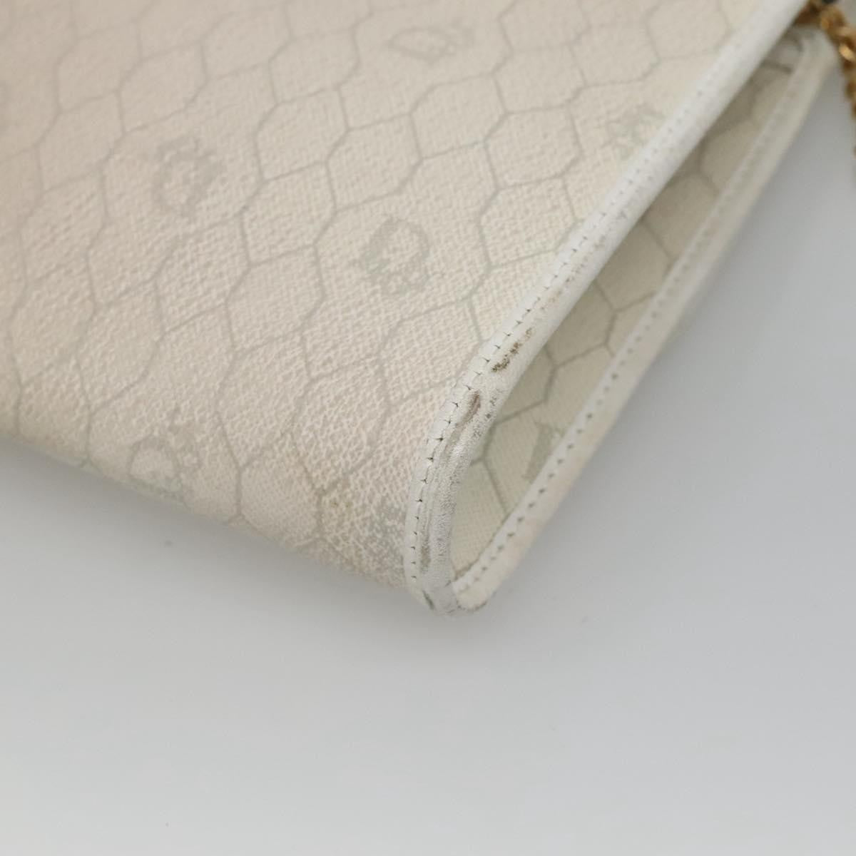 Christian Dior Vintage Honeycomb chain Canvas, WHITE, CANVAS, Handbag