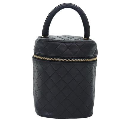 Chanel Vanity pouch Leather, BLACK, LEATHER, Toiletry Case