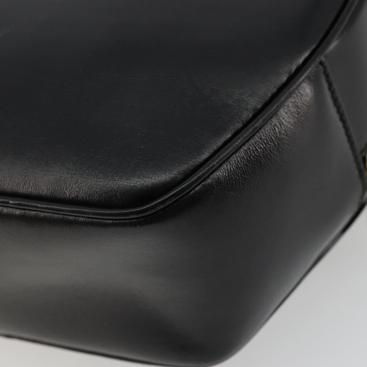 Celine Circle Logo Shoulder Bag Leather, Black, Leather, Shoulder Bag